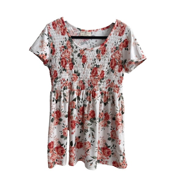 Bobbie Brooks Tops - Bobbie Brooks Floral Smocked Babydoll Top S Fairy Feminine Boho Cottagecore